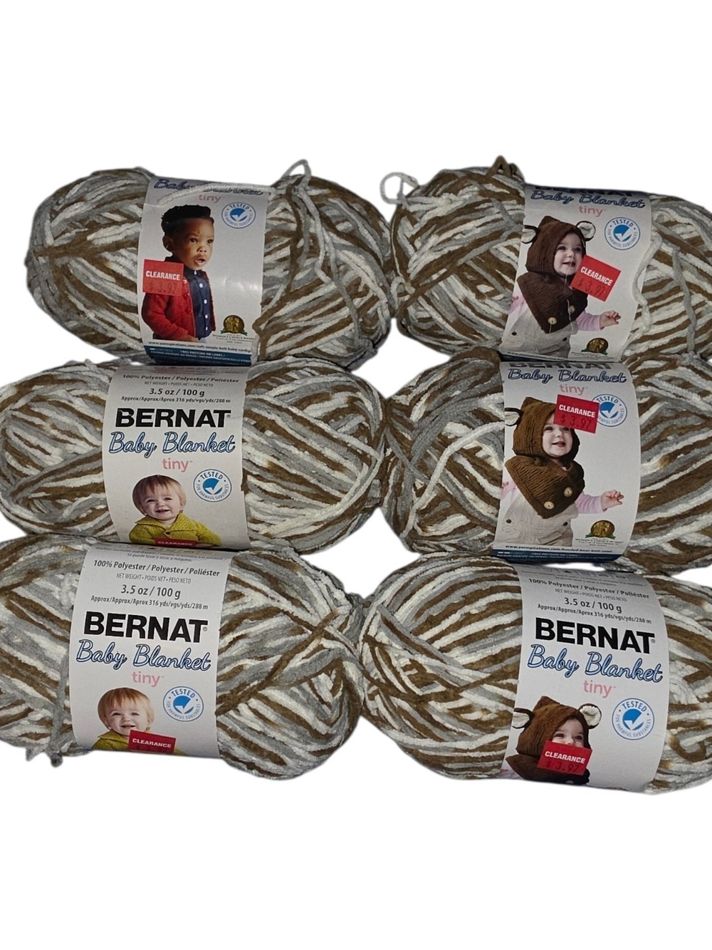 Baby Blanket Tiny Yarn Skeins - Cream and Brown Discontinued